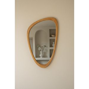Indore Home - Spiegel - organische vorm - asymmetrisch - wandspiegel - 80cm - Hout