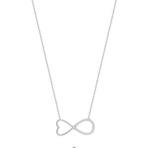 Twice As Nice Halsketting in zilver, infinity hart 40 cm+5 cm