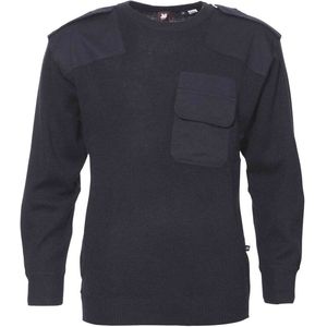 Commando Trui 50% Wol / 50% Acryl Donker Blauw Heren Ronde Hals maat L