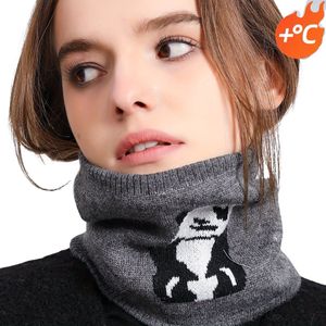 Livano Nekwarmer - Dames - Fleece - Motor - Bandana - Masker - Colsjaal - Sjaal - Gewatteerd - Winter - Fietsen - Panda - Donkergrijs