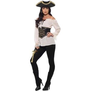 SMIFFY'S - Luxe ivoorkleurige piraten blouse - M