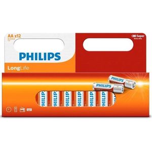 Philips LongLife AA Batterijen R6 - 12 Stuks