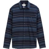 TOM TAILOR - Overhemd - Nachtblauw - Enziaan - Gestreept