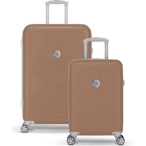 SUITSUIT - Caretta kofferset - Handbagage Koffer en Grote Reiskoffer - Coca Mocha - Veilig Cijferslot
