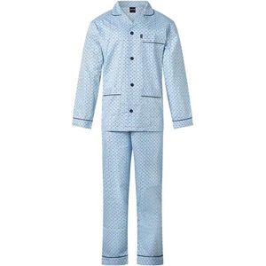 Katoenen heren pyjama met knoopsluiting - Blauw - Katoenen doorknoop pyjama lange mouw - 62