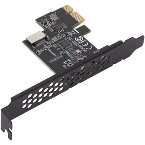 PCI-E naar USB 3.2 GEN1 USB C-uitbreidingskaart aan de voorzijde, 5 Gbps Type E interne connector op de riserkaart aan de voorzijde, PCI Express-adapter voor desktop-pc's 7/8/10/11/LINUX (zwart)
