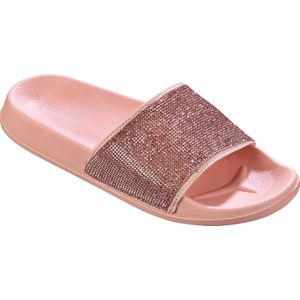 BECO Dames Badslippers - Koraal met Rhinestones - maat 36