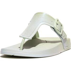 FitFlop Iqushion Iridescent Adjustable Buckle Flip-Flops GROEN - Maat 40