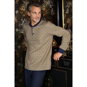 Katoenen bruine heren pyjama - Bruin - Maat - 50