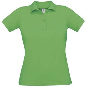 Polo Dames M B&C Kraag met knopen Korte mouw Real Green 100% Katoen