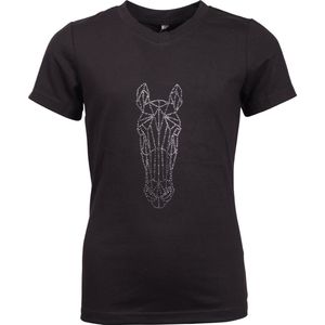 Epplejeck Shirt Epplejeck Ejglitter Horse Kids Zwart-zilver - 116
