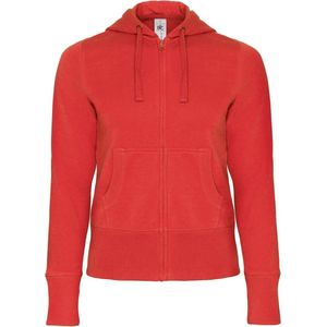 B&C Dames/Dames Volledige Zip Hooded Sweatshirt/Hoodie (Rood)