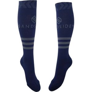 Sandside Steunkousen Compressie Sokken met E-Book - Compressiekousen - Hardloopsokken - Premium Sport Athletic Marine Blue - Maat 36-40 S/M