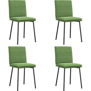 vidaXL Eetkamerstoelen - Fluweel - Lichtgroen - 4 stuks Eettafelstoel - Eetkamerstoel - Velours Stoel - Groene Stoel - Comfortabele Stoel