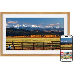 DailySupplies® Digitale Fotolijst met Wifi - Fotolijsten - Frameo App - HD Kwaliteit - Wit en Bruin