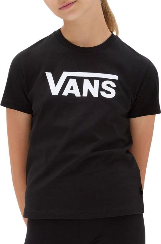 Vans Vliegende V Crew T-shirt voor meisjes, Zwart, 10-12 Jaren