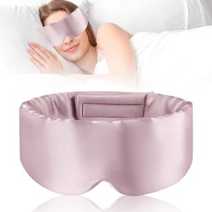 Zijden slaapmasker - verstelbaar en zacht - 1 stuk - roze - biologische zijde