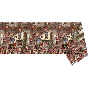 Raved Tafelzeil 140 cm x 140 cm – Kerstman Rood – PVC – Afwasbaar