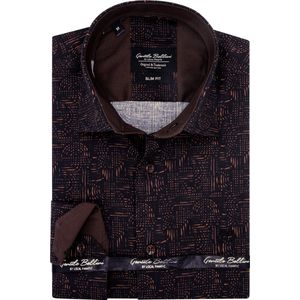 Heren Blouse - Slim Fit - Getailleerde Casual Katoen Overhemden met Lange Mouw Print Design
