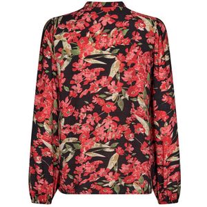 Freequent Blouse Fqtualipa Shirt 202231 Black W Rococco Red Dames Maat - M