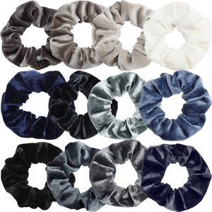 Belle Vous - 12Pak Velours Knot Haar Scrunchies - Pastel Haarbanden - Kleurrijk Elastiek
