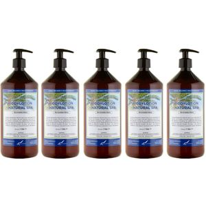 Bodylotion Natural Spa 1 Liter - met gratis pomp - set van 5 stuks - Voordeelverpakking