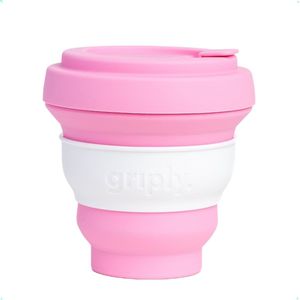 Griply to go - Opvouwbare koffiebeker met ring - 100% food grade siliconen - Fuchsia Pink - 355ml