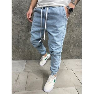 Heren Jogging Jeans – Slim Fit Spijkerbroek met Trekkoord – Comfortabel & Trendy