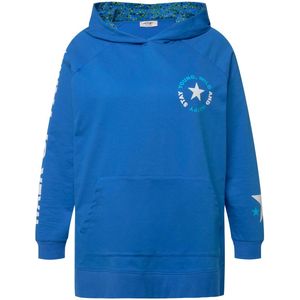 Angel of Style Angel of Style - Dames - Hoodie trui capuchon tekstprint lange mouwen - Turkoois - Maat 46