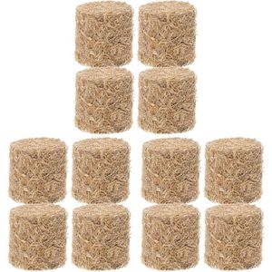 12 Stuks Mini Hooiberg Model Halloween Tafelblad Decor Rustieke Kamer Decor Miniatuur Huis Decoratie Poppenhuis Ronde Hooibalen Kleine Hooirick Nep