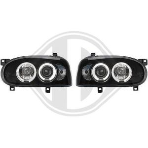 Volkswagen - Diederichs 2212280 - Koplampen Set - Zwart - Rond - Met Navigatielicht