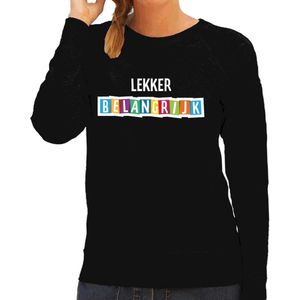 Lekker belangrijk cadeau sweater zwart dames - Fun tekst /  Verjaardag cadeau / kado trui XL
