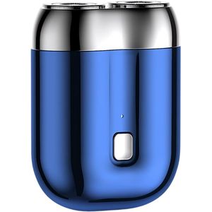 QTTVBTNA - Mini scheerapparaat - 2-Kop magnetisch Scheerapparaat - USB Oplaadbare - Lichtgewicht en Comfortabel - Draagbaar scheerapparaat voor mannen - 7 x 5.3 x 2.5cm - Blauw - 1 stuk
