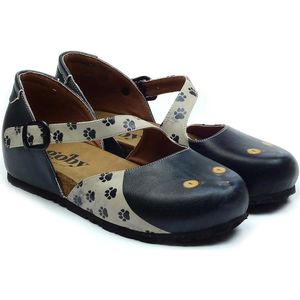 Goby - Cat Lover Dames Mary Jane Schoenen met Kattenprint - Maat 37
