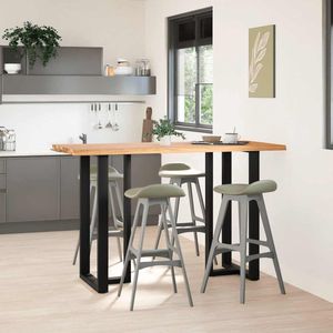 vidaXL Bartafel met natuurlijke rand 180x80x112 cm massief eikenhout - Bartafel - Bartafels - Bartoptafel - Pubtafel