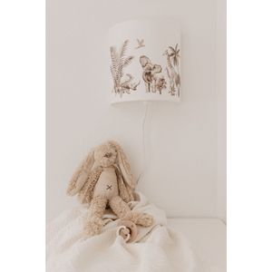 Wandlamp jungle vintage taupe giraf - babykamer - kinderkamer lamp - nachtlamp - sfeerverlichting - dieren lamp