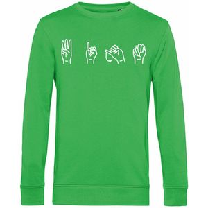 7431 - Sweater - Gebarentaal; Wijn-Apple Green-XL