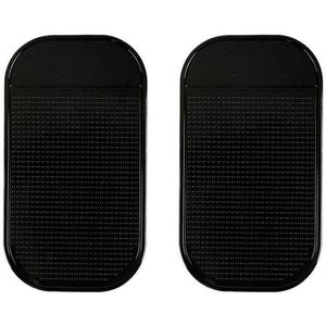 2 Pcs Non Slip Mats Car Dashboard, Washable Non-Slip Pads Car, Black Non-Slip Mat Car Mobile Phone, 14 x 8 cm Non-Slip Mat Dashboard, Reusable Non-Slip Mat Mobile Phone for Car