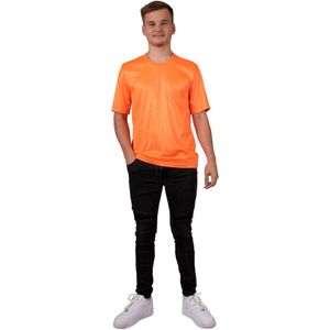 PartyXplosion - Jaren 80 & 90 Kostuum - Max Great Shirt Neon Oranje Man - Oranje - Extra Small - Carnavalskleding - Verkleedkleding