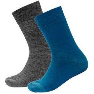 Devold Of Norway - Daily Merino Light - Lange Sokken - Blauw, Grijs - 2 Paren