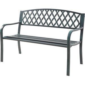 Casa.pro - Opsasar - Tuinbank - Donkergrijs - Gepubliceerd Staal - 127x54x88 cm