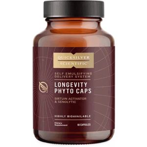 Quicksilver Scientific - Longevity Fyto / Phyto capsules - 60 capsules - Kurkuma-oleohars & Olie - 20 mg Curcuminoïden - Combinatie van Quercetine, Resveratrol en Pterostilbeen - Innovatieve Aflevertechnologie - Voedingssupplementen