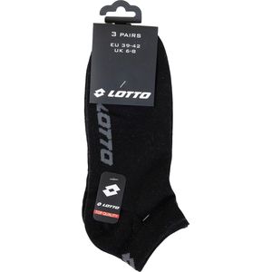 Lotto - Sneakersokken (3-pack) - Maat 43-46 - Zwart