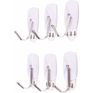 Benson Ophanghaakjes - 12x stuks - zelfklevend - wit - kunststof - draagkracht 800 gram