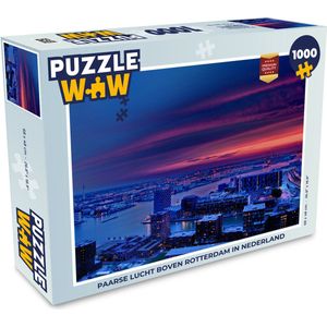 Puzzel Rotterdam - Lucht - Roze - Legpuzzel - Puzzel 1000 stukjes volwassenen