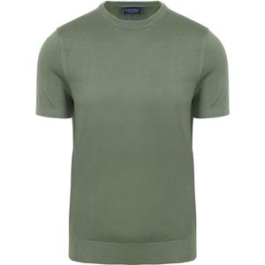 Suitable - Knitted T-shirt Groen - Heren - Maat L - Modern-fit