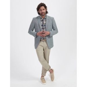 GENTS - Colbert linnenstructuur - Polyblend - Groen - Maat 50/L