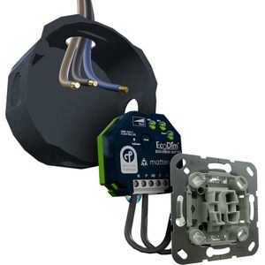 Gira led tastdimmer Matter 0-250W, inbouw, kleine inbouwdiepte, 2-draads en 3-draads, ECO-DIM.10 + Gira pulsdrukker