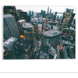 Forex - Foto van Bovenaf van Flatgebouwen  - 40x30cm Foto op Forex