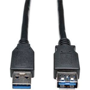 Tripp-Lite U324-003-BK USB 3.0 SuperSpeed Extension Cable - USB-A to USB-A, M/F, Black, 3 ft. (0.9 m) TrippLite